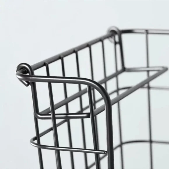 Hearth & Hand Magnolia Large Stacking Wire Storage Basket Matte Black